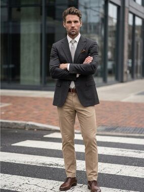 Men's Olive Blazer - Modern with a Tailored fit.